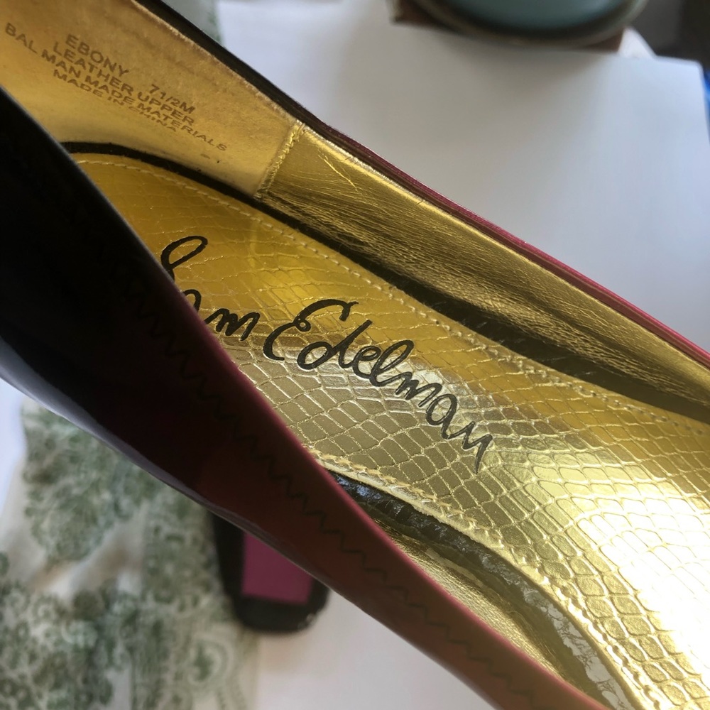 Sam Edelman Ebony Slip on Flats Peep Toe Ombré - Picture 4 of 8